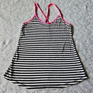 VSX Training Tank Top Lightweight Loose Fit Racerback Black and White Striped